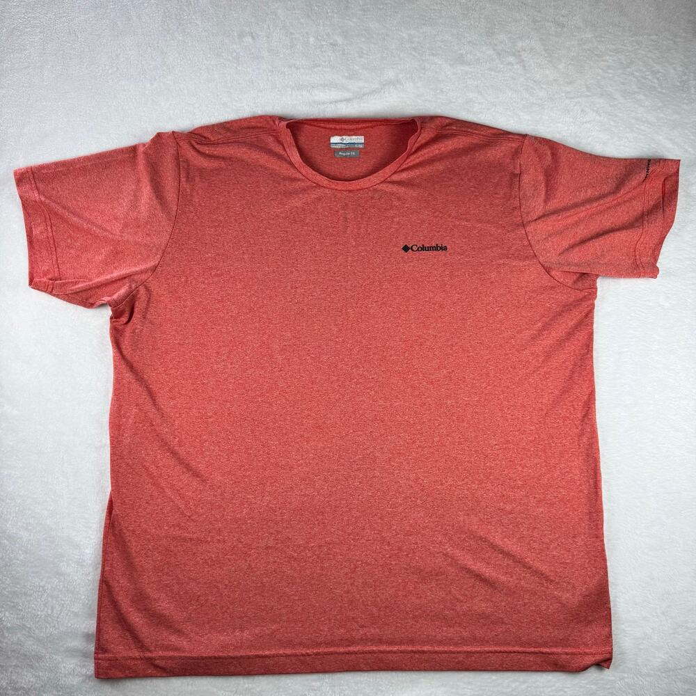 Columbia Omni Wick Shirt XL Coral Heather Short Sleeve Performance Hiking Tee